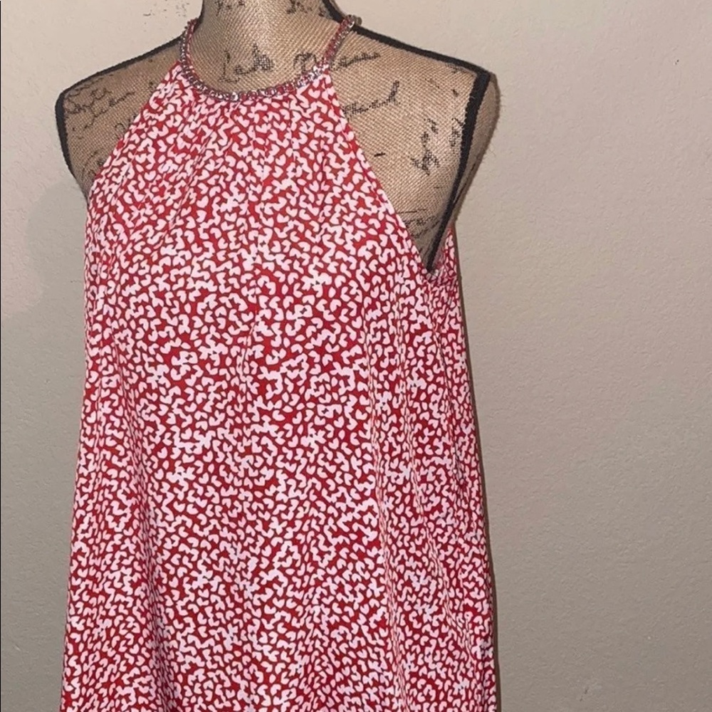 Michael Kors red leopard flowy top